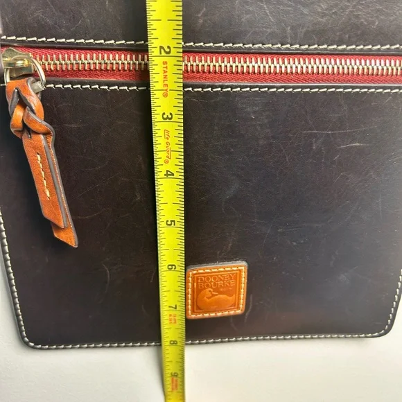 Dooney & Bourke Chocolate Brown and Red Accent Crossbody leather Bag like new! - Picture 12 of 12